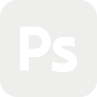 Icône Photoshop blanc fond transparent