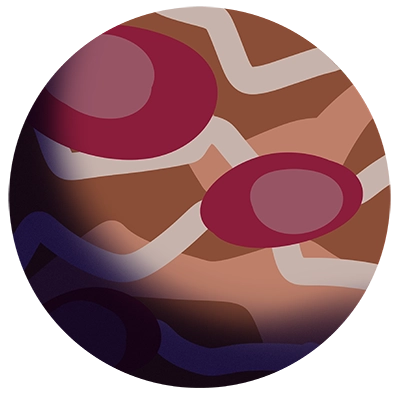 Dessin de planète mystérieuse sur Procreate