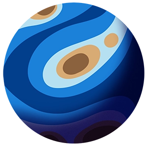 Dessin d'une planète à eau sur Procreate