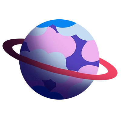 Dessin de planète nuageuse pastel sur Procreate