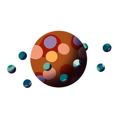 dessin de planète avec des satellites sur Procreate