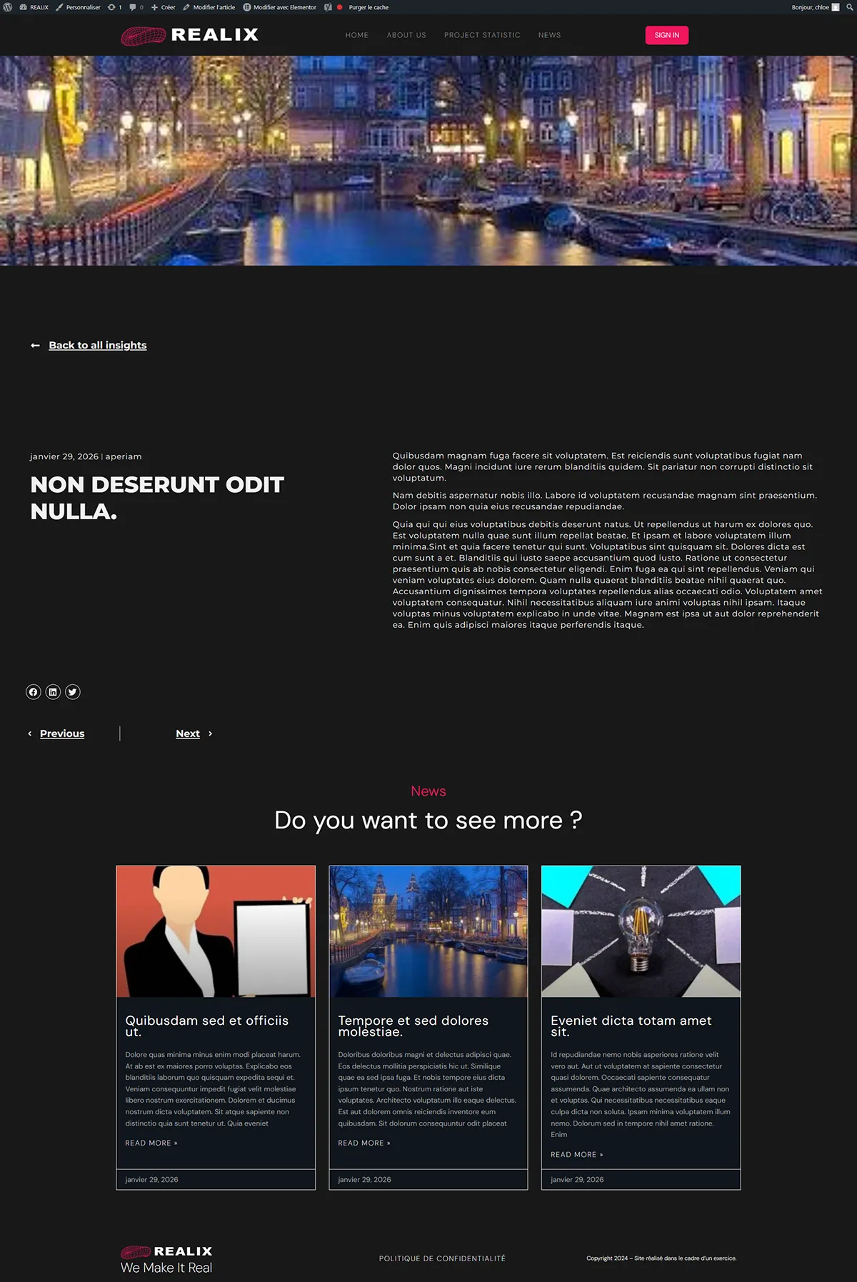 Capture d'écran d'un article de site web